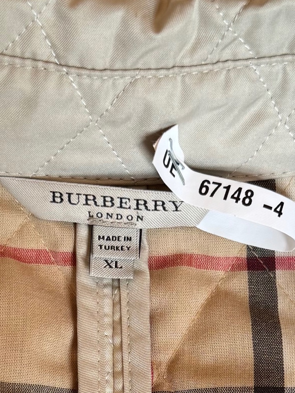 Burberry London Women's Diamond Quilted Jacket Ivory UK-XL/US12 - Picture 7 of 9